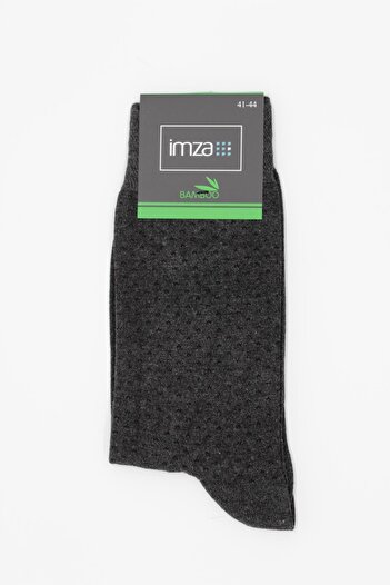 İmza Dark Anthracite Patterned Bamboo Elastane Socks 1060235107