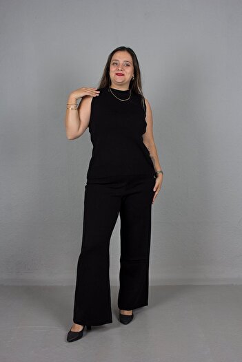 Truva XXL Set de tricotaje din bumbac din 3 piese de mărime mare - cardigan, bluză și pantaloni