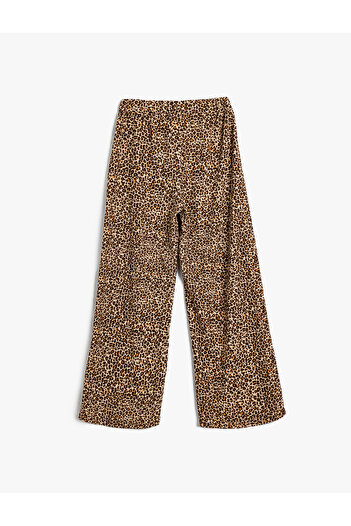Koton Leopard Print Trousers - Elastic Waist