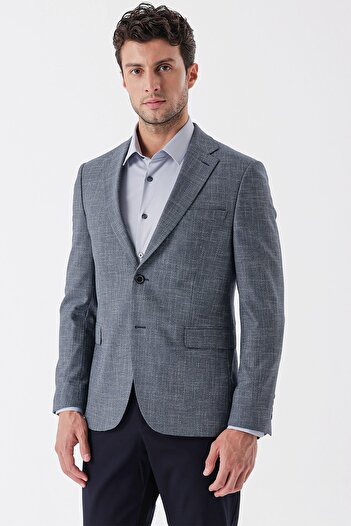 İmza Темно-сірий монокомір з лацканами 6 Drop Slim Fit Класичний піджак 1002235133