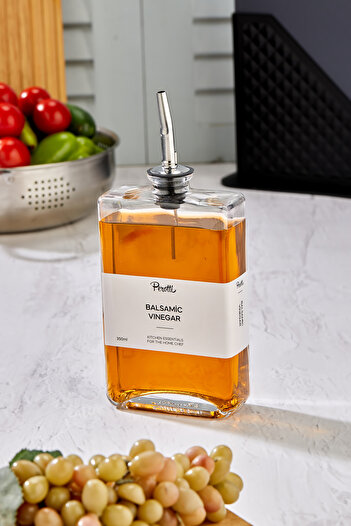 EMBazaar Stylish 350 ml Silver Kapak Cam Yağdanlık sosluk sirkelik