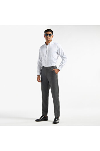 FAV Regular Fit Flexi Waist Pants with Pockets and Buttons