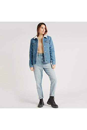 Lee Cooper Solid Denim Jeans with Button Closure and Pockets