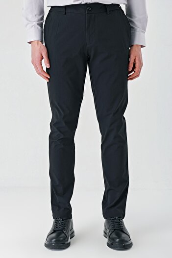 İmza Black Cotton Side Pocket Casual Slim Fit Jogger Pants 1003240206