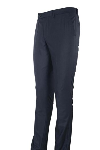 İmza Lacivert Gabardin Yan Cepli Slim Fit Dar Kesim Basic Pantolon 1003190013