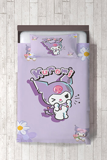 dekomingo Flowery Lila Kuromi̇ Baby and Children's Room Bed Cover