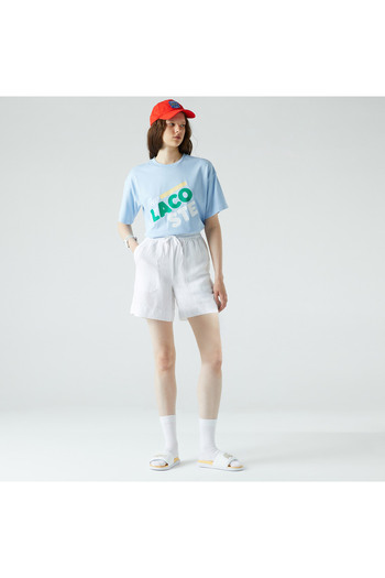 Lacoste Kadın Relaxed Fit Beyaz Şort