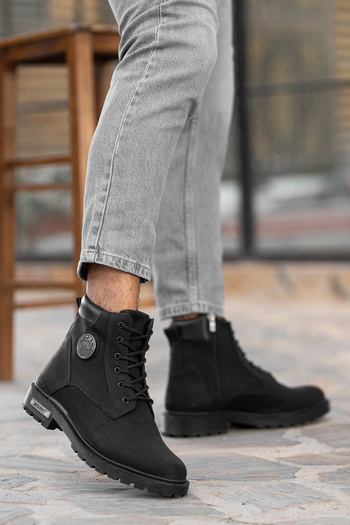 Zegeshoes Unisex  Garantili Esnek Kışlık Su Ve Soğuk Geçirmez  Fermuarlı  Bağcıklı Kaymaz Taban Postal Bot