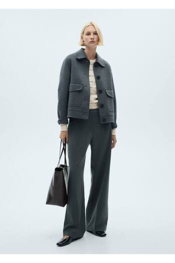 MANGO Woman Round neck striped sweater