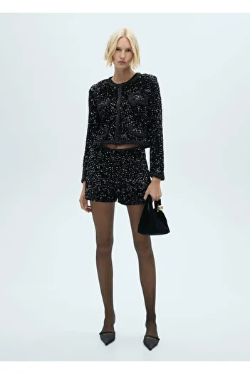 MANGO Woman Sequined Shorts