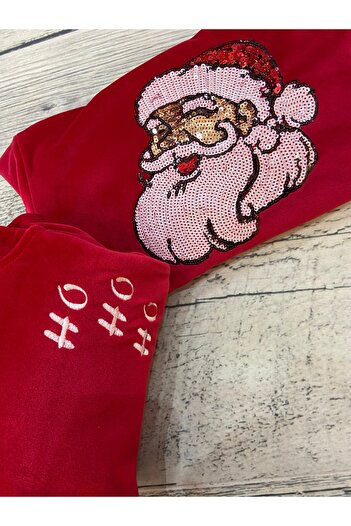 Store Hoho Sequin Embroidered Velvet Girl's Set