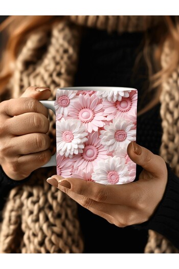 Evion 3D Design Ceramic Mug in Flower Models - Gift Mug