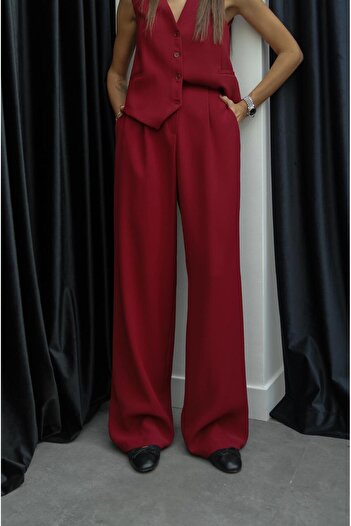 Havoş Claret Red Kerry Palazzo Trousers