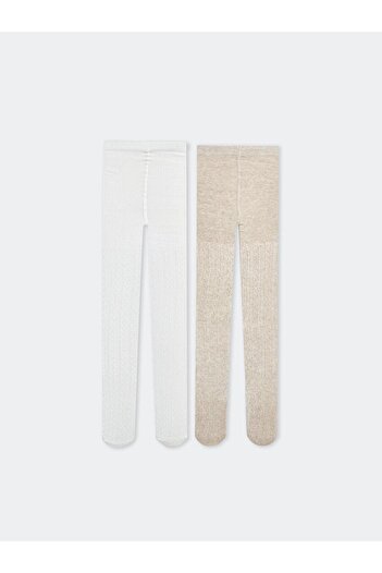 LC Waikiki Lcw Baby Basic Baby Girl Pantyhose 2-Pack (W4)