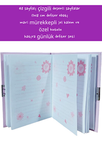 SEYFİKİRTASİYE 48 Sheet Striped Blue Gel Pen - 13X18 cm Size, Ink, Special Box