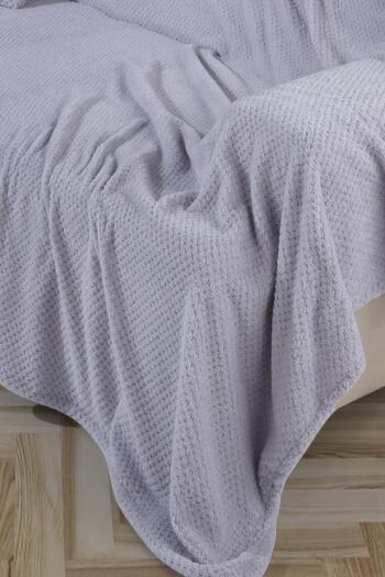 LADYNİL Wellsoft Grey Seat Cover with Covering Sleeves and 180X300 Tv Blanket 2 45X45 Throw Pillowcases