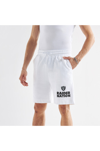 FAV Las Vegas Raiders Print Shorts with Elasticated Waistband and Pockets