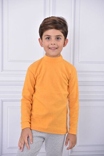 KİDOO BEBE Yarım boğazlı uzun kollu raporlu  badi 3/7 yaş