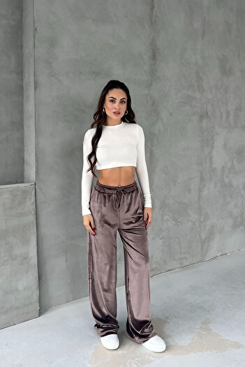 Seda Yalçın Atelier Mink Paine Velvet Elastic Waist Trousers