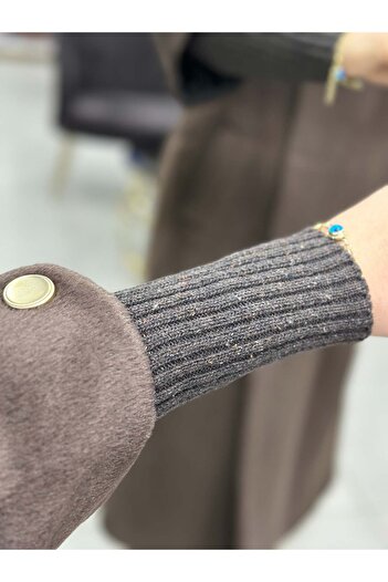 Matex Örgü Kol Detaylı Angora Kaban