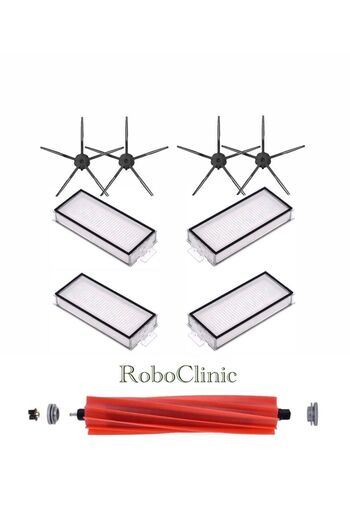Roboclinic Σετ αναπλήρωσης μαύρης ηλεκτρικής σκούπας Roborock Q7 Max / Q7 Max Plus 9 τεμαχίων