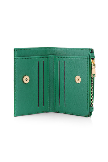 Polo Air Green Embroidery Patterned Zippered Women's Wallet - Magnet Czn-705-Y