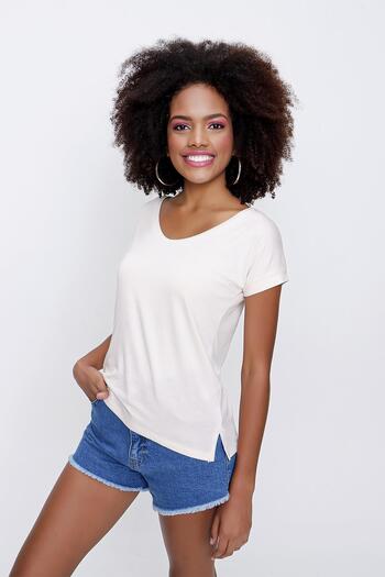 TENA Women's Stone V-Neck Wide Casual T-Shirt