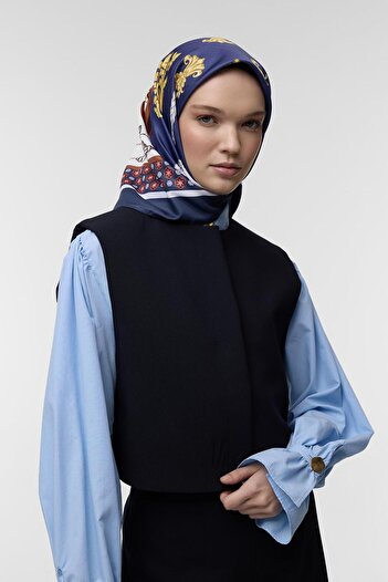 Qef Ejona Patterned Twill Silk Scarf
