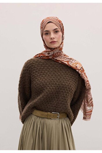 Fresh Lena Patterned Copper Shawl