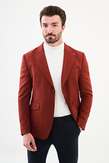 Mcr Straight Slim Fit Bag Pocket Wide Collar Punto Stitching Men's Jacket Tile - 40393.24K