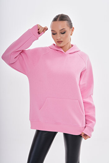 Batı Styling Φούτερ Oversize με κουκούλα