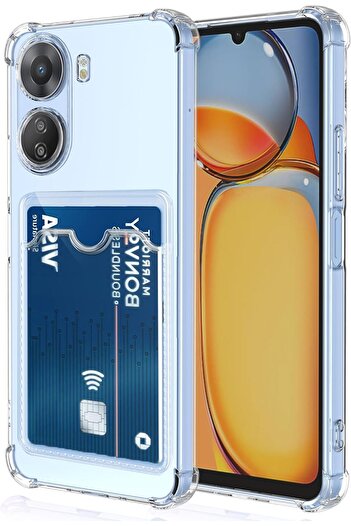 Fibaks Xiaomi Redmi 13C Case Shock Absorbing Cover with Camera Protection and Corner Protection with Back Card Holder Wallet