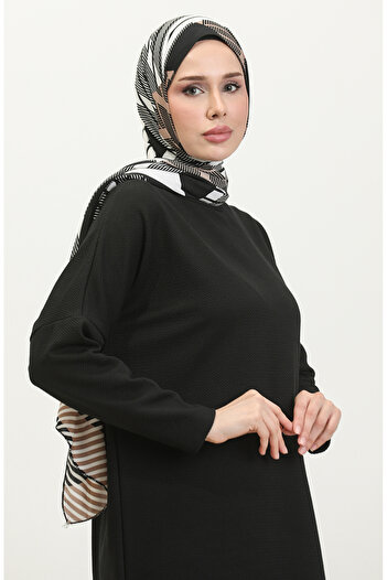 sefamerve Rahat Kesim Düz Tunik 8712-01 Siyah
