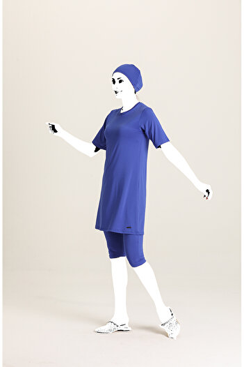 sefamerve 22700-03 Model Saks Color Short Sleeve Pool Swimsuit