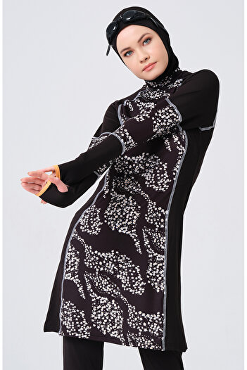 sefamerve Black Hijab Swimsuit - 23686-03 Model