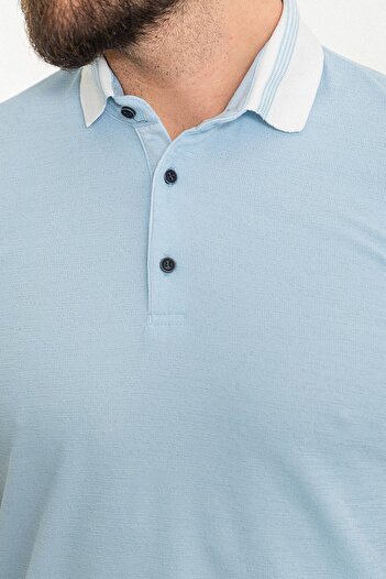 Mcr Segmented Slim Fit Polo Neck Men's T-Shirt Blue - 36822.24Y