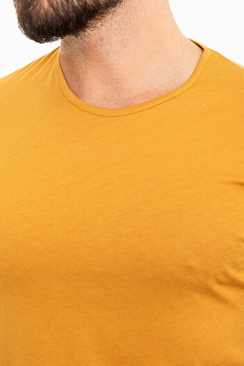 Mcr Ανδρικό μπλουζάκι με λεπτή εφαρμογή Crew Neck Mustard - 36813.24Y