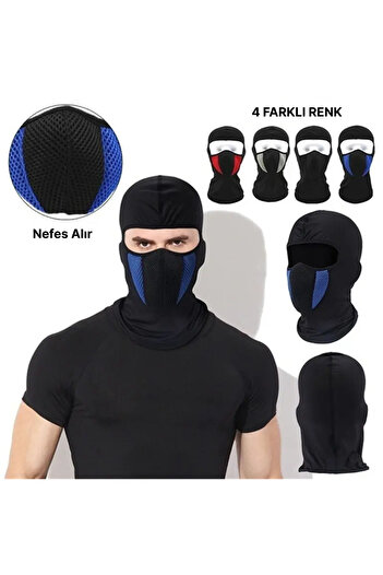 Breen Blue-Black Face Mask for Motorists - Face Protector from Cold, Wind and Sun