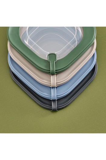 Dünya Plasik Set of 3 Microline Storage Containers (600-1100-1800 ml) - Silicone Edge, Leak-Proof, Microwavable
