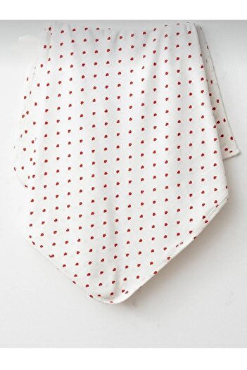 eyma home Red Heart Natural Cotton 80X90 cm Single Layer Baby Blanket