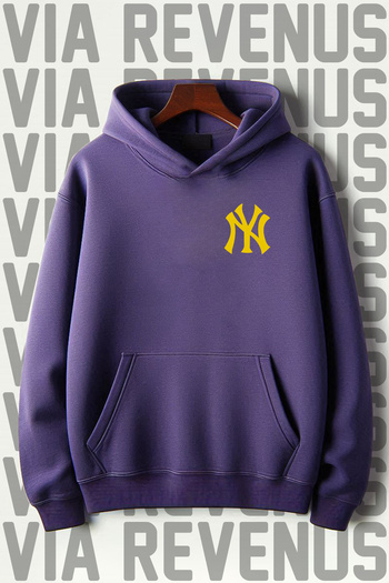 Vordevia Φούτερ με κουκούλα NY Printed 3 Thread Hooded Wide Fit