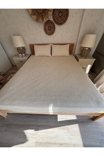 YASEMİNİNEVİ Single Muslin Sheet and Pillow Set - Elastic