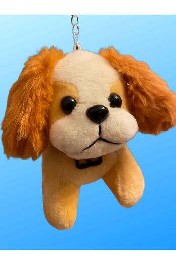 Nehir Ornament Yellow Plush Dog Keychain Bag - Rear View Mirror