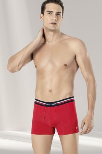 Pierre Cardin Men's 3-Piece Boxers in Dark Blue Red Gray Colors