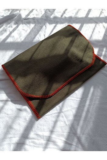 arslan deco Khaki Brick Colored Fleece Scarf - Shepherd Stitched