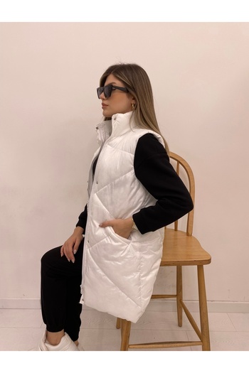 Nesil Zigzag Cut-Out Women's Puffer Vest