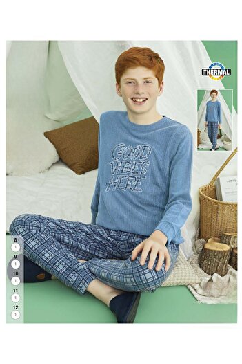 İpek Erkek Çocuk Uzun Kol Termal Pijama Takımı