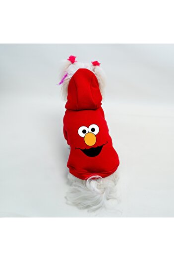 Buddy Store Cat & Dog Outfit Dresses Clothes Sweat - Elmo Printed Red Sweat