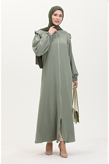 sefamerve Green Frilly Ferace - 1055-07