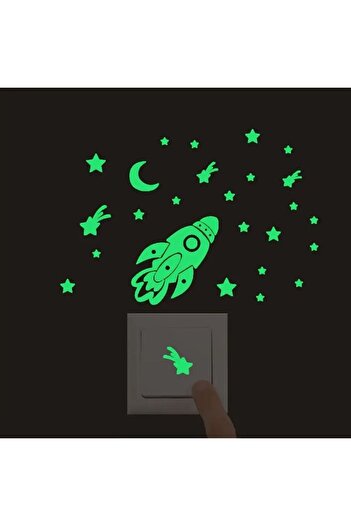 Major Selection Glow in the Dark Children's Room Socket Sticker Sets 9 X 13 cm